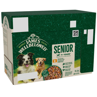 James Wellbeloved Senior Wet Dog Food Turkey and Rice in Gravy Pouch 12x90g